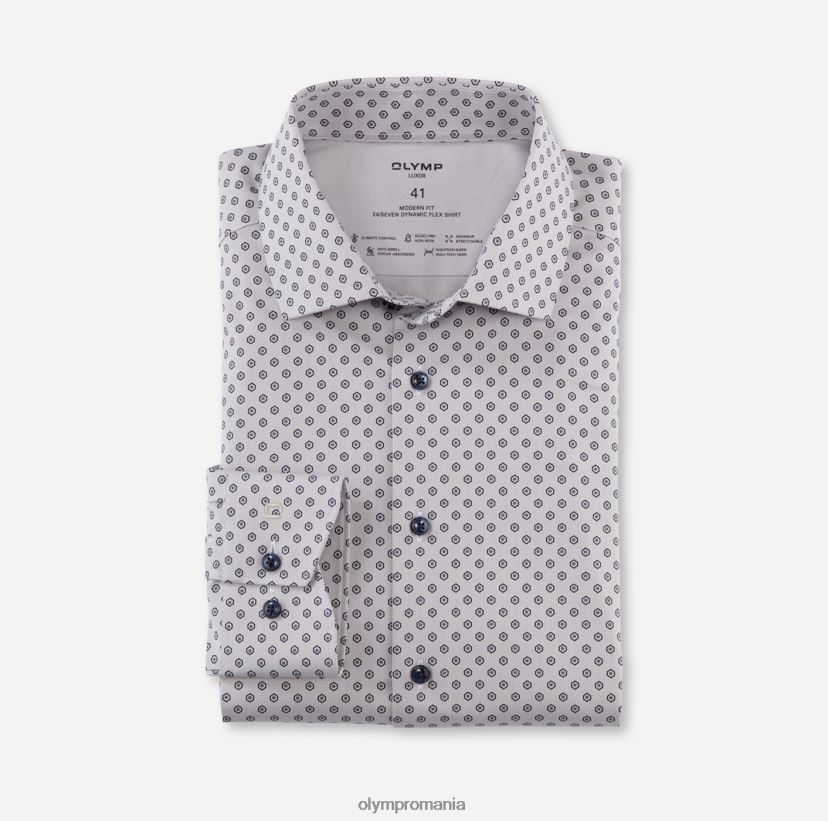 luxor 24/7 modern fit, camasa business, global kent, taupe OLYMP îmbrăcăminte 4Z8LB61076