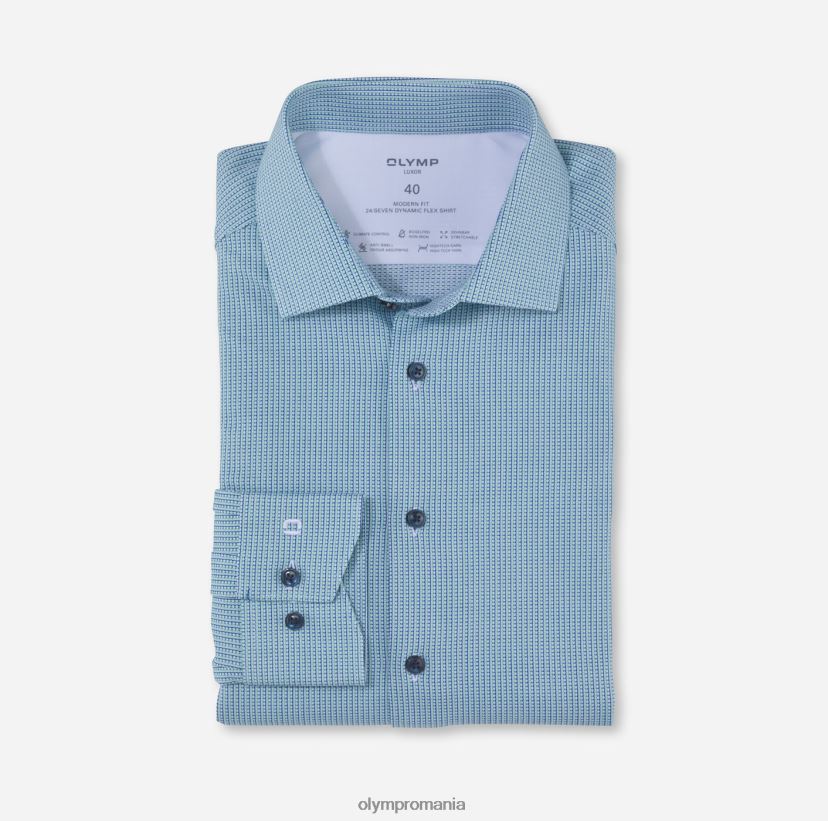 luxor 24/7 modern fit, camasa business, global kent, verde deschis OLYMP îmbrăcăminte 4Z8LB61116