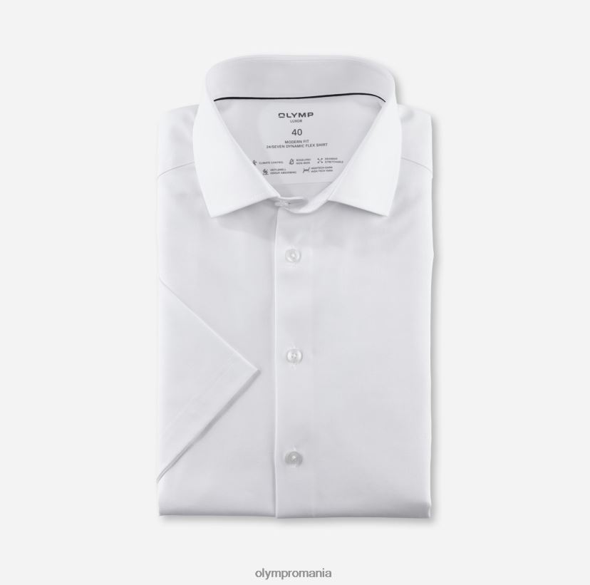 luxor 24/seven modern fit, camasa business, global kent, alb OLYMP îmbrăcăminte 4Z8LB61008