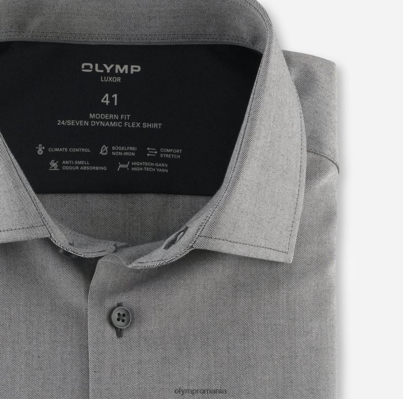 luxor 24/seven modern fit, camasa business, global kent, antracit OLYMP îmbrăcăminte 4Z8LB61182