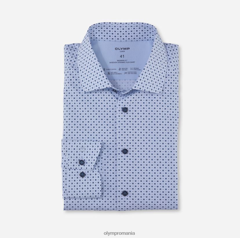 luxor 24/seven modern fit, camasa business, global kent, bleu OLYMP îmbrăcăminte 4Z8LB61141