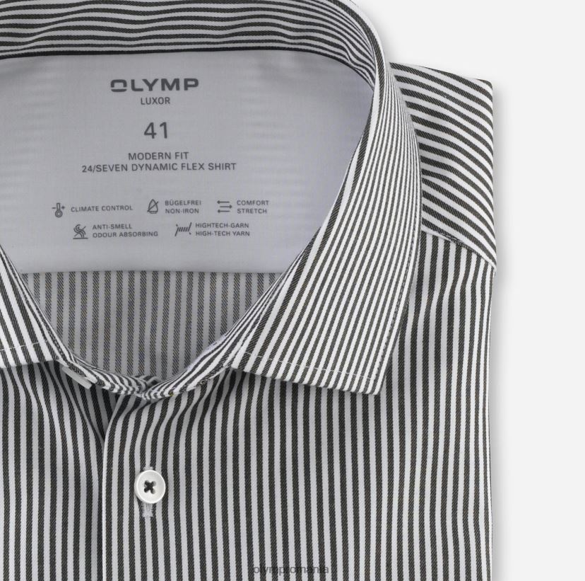 luxor 24/seven modern fit, camasa business, global kent, negru OLYMP îmbrăcăminte 4Z8LB6921