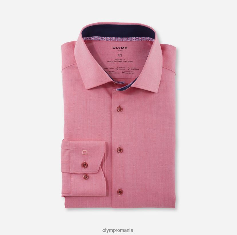 luxor 24/seven modern fit, camasa business, global kent, rosu OLYMP îmbrăcăminte 4Z8LB61113