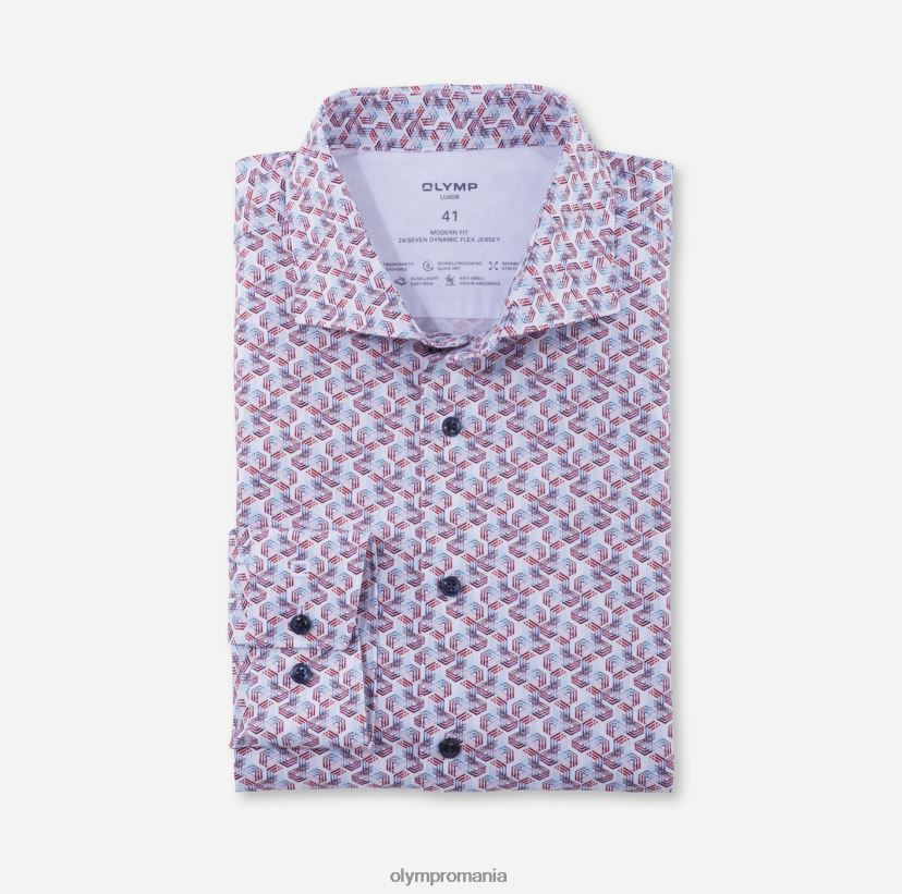 luxor 24/seven modern fit, camasa business, kent, alb OLYMP îmbrăcăminte 4Z8LB61079