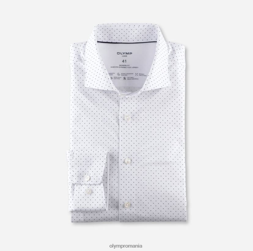 luxor 24/seven modern fit, camasa business, kent, alb OLYMP îmbrăcăminte 4Z8LB61256