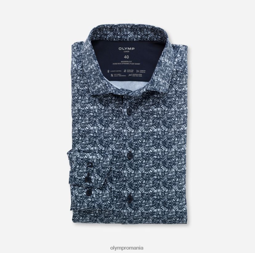 luxor 24/seven modern fit, camasa business, kent modern, bleu OLYMP îmbrăcăminte 4Z8LB61369