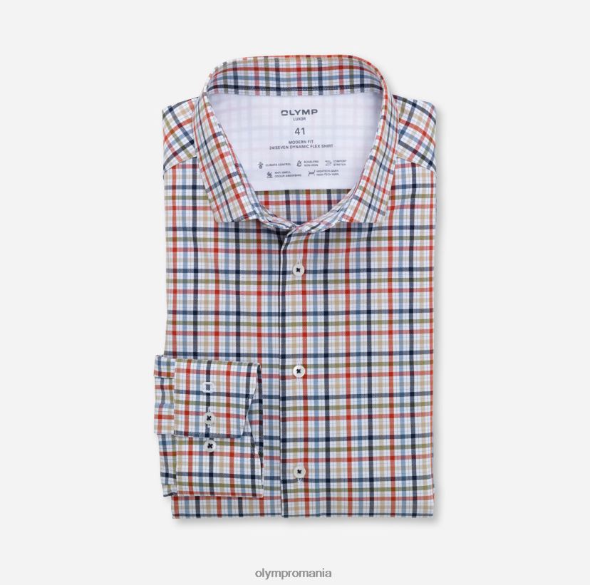 luxor 24/seven modern fit, camasa business, kent modern, portocaliu rosu OLYMP îmbrăcăminte 4Z8LB61371