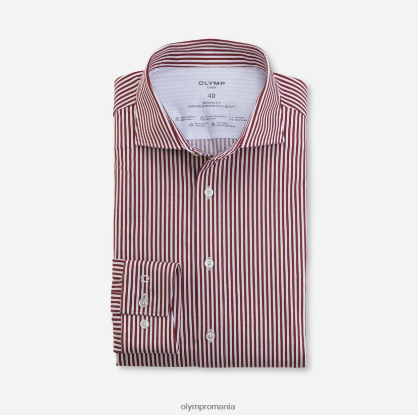 luxor 24/seven modern fit, camasa business, kent, rosu OLYMP îmbrăcăminte 4Z8LB61343