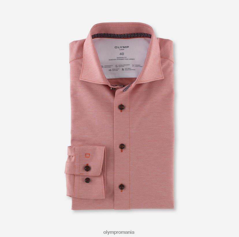 luxor 24/seven modern fit, camasa business, kent, rosu portocaliu OLYMP îmbrăcăminte 4Z8LB61057