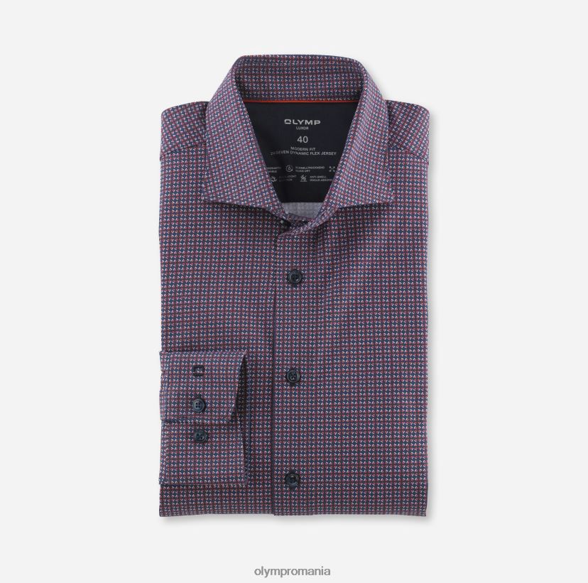 luxor 24/seven modern fit, camasa business, kent, rosu portocaliu OLYMP îmbrăcăminte 4Z8LB61149