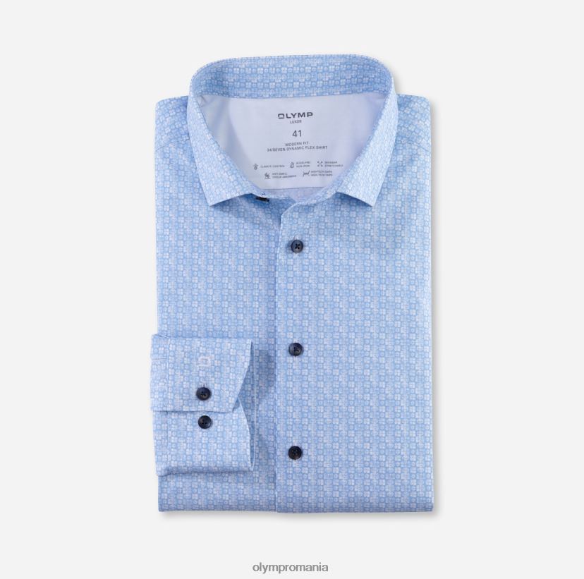 luxor 24/seven modern fit, camasa business, maneca lunga extra lunga, kent modern, albastru OLYMP îmbrăcăminte 4Z8LB61420