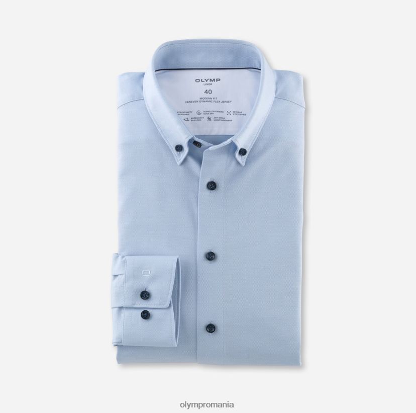 luxor 24/seven modern fit, camasa business, nasturi, albastru OLYMP îmbrăcăminte 4Z8LB61327