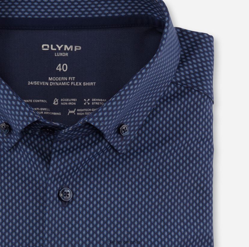 luxor 24/seven modern fit, camasa business, nasturi, marine OLYMP îmbrăcăminte 4Z8LB61013