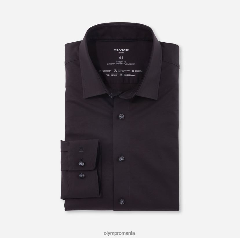 luxor 24/seven modern fit, camasa business, new kent, negru OLYMP îmbrăcăminte 4Z8LB6979