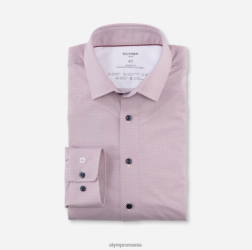 luxor 24/seven modern fit, camasa business, new kent, rosu inchis OLYMP îmbrăcăminte 4Z8LB61122