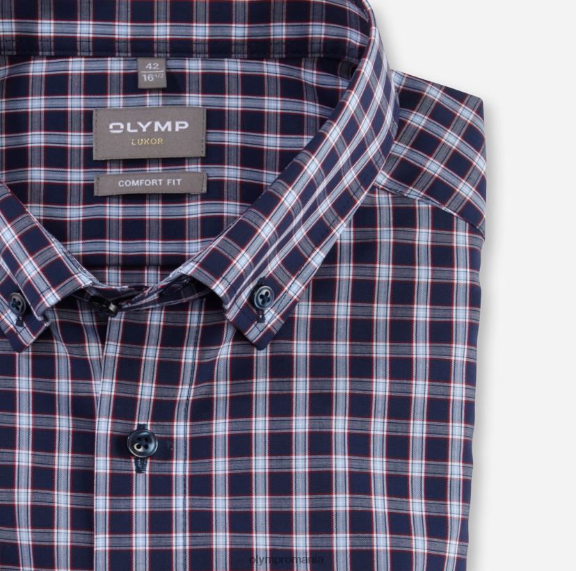 luxor comfort fit, camasa business, nasturi, rosu OLYMP îmbrăcăminte 4Z8LB61547