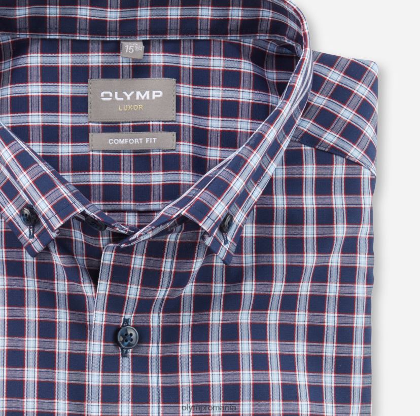 luxor comfort fit, camasa business, nasturi, rosu OLYMP îmbrăcăminte 4Z8LB61622