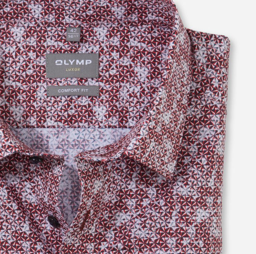 luxor comfort fit, camasa business, new kent, rosu OLYMP îmbrăcăminte 4Z8LB61527