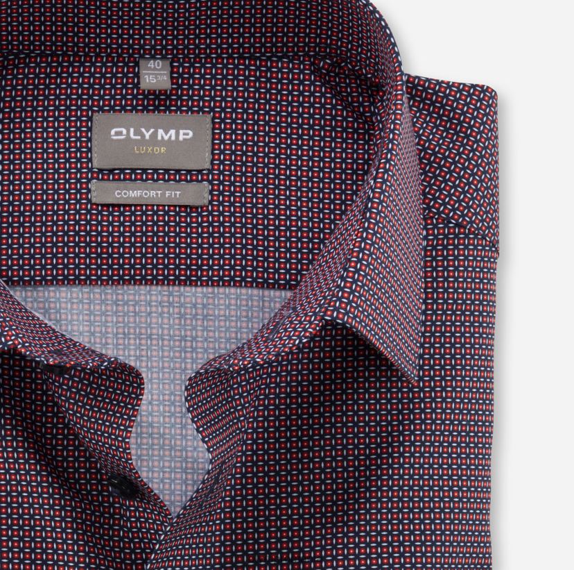 luxor comfort fit, camasa business, new kent, rosu OLYMP îmbrăcăminte 4Z8LB61569