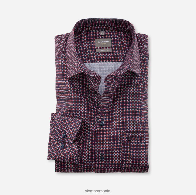 luxor comfort fit, camasa business, new kent, rosu OLYMP îmbrăcăminte 4Z8LB61575