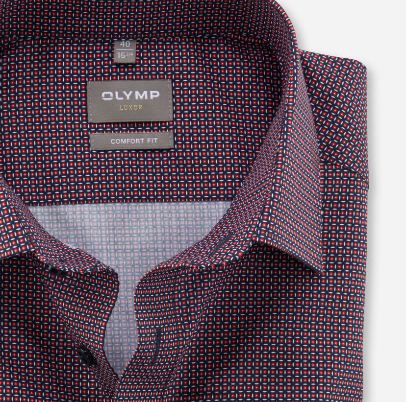 luxor comfort fit, camasa business, new kent, rosu OLYMP îmbrăcăminte 4Z8LB61575