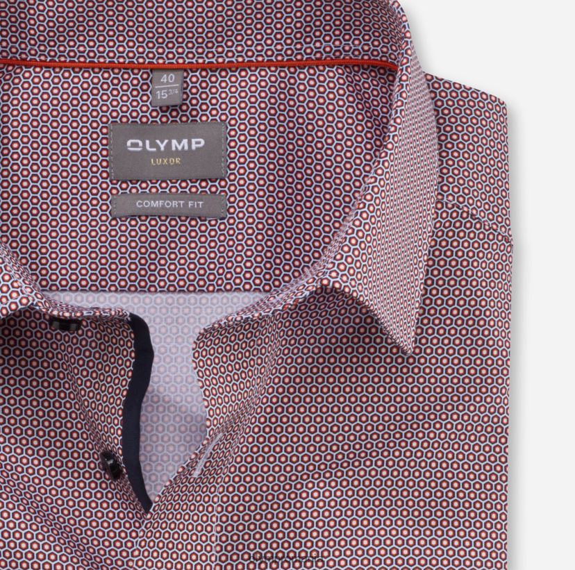 luxor comfort fit, camasa business, new kent, rosu portocaliu OLYMP îmbrăcăminte 4Z8LB61665