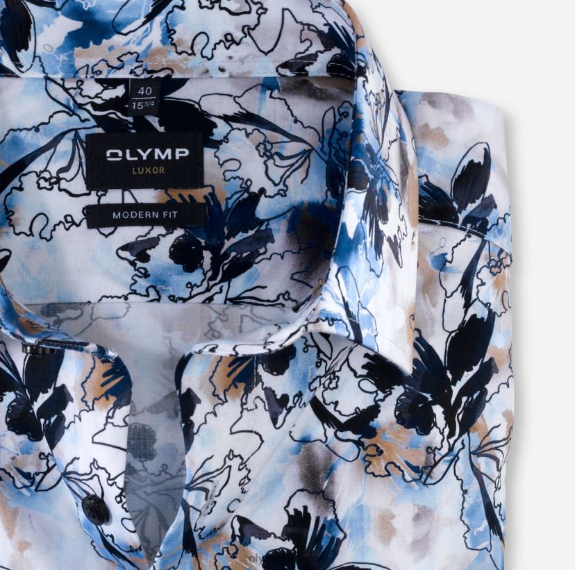 luxor modern fit, camasa business, global kent, bleu OLYMP îmbrăcăminte 4Z8LB61334