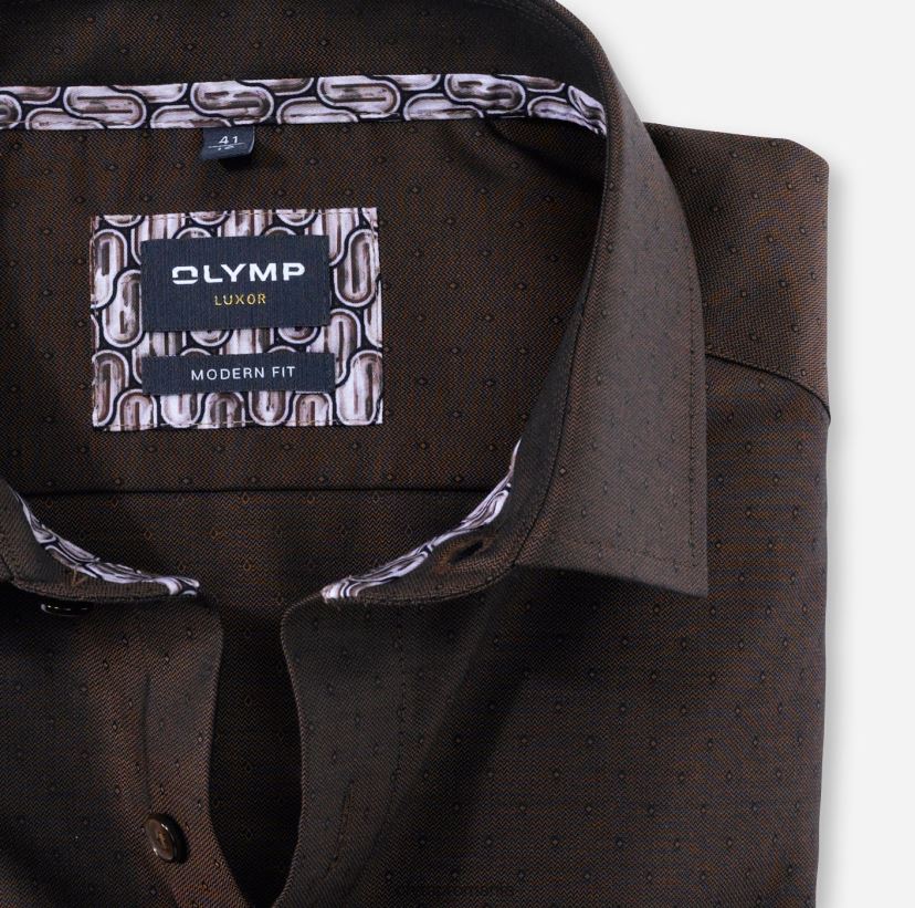 luxor modern fit, camasa business, global kent, maro OLYMP îmbrăcăminte 4Z8LB61362