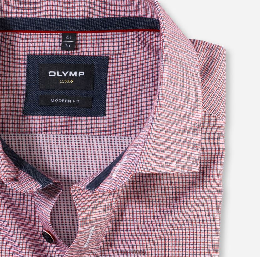luxor modern fit, camasa business, global kent, rosu OLYMP îmbrăcăminte 4Z8LB61175