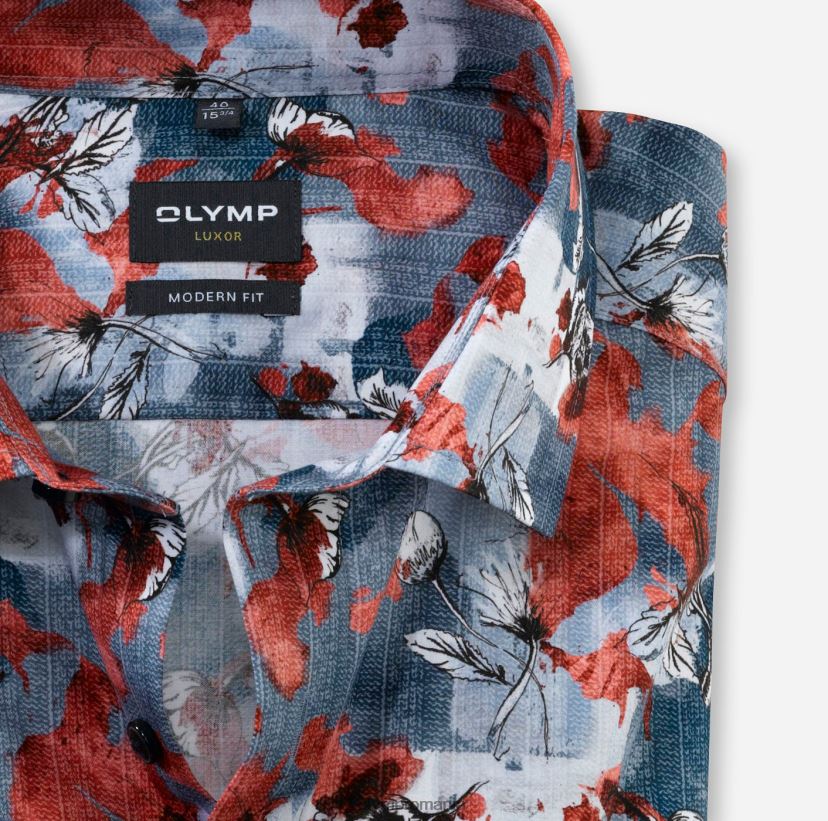 luxor modern fit, camasa business, global kent, rosu OLYMP îmbrăcăminte 4Z8LB61191