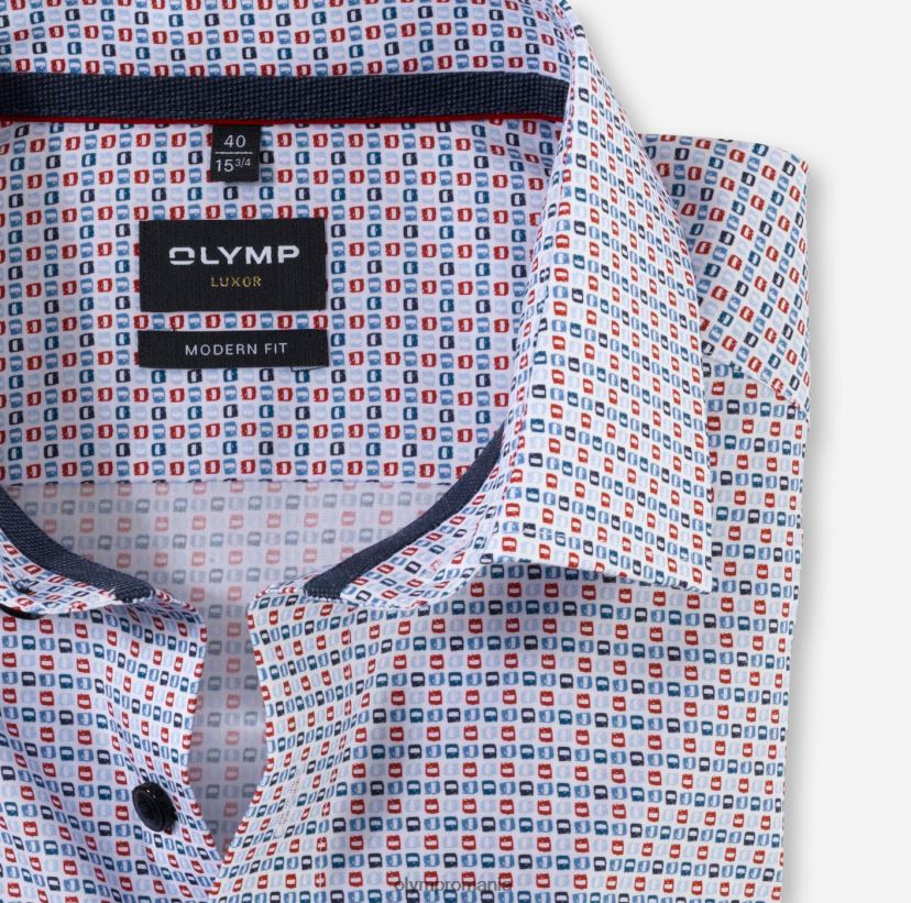 luxor modern fit, camasa business, global kent, rosu OLYMP îmbrăcăminte 4Z8LB61216