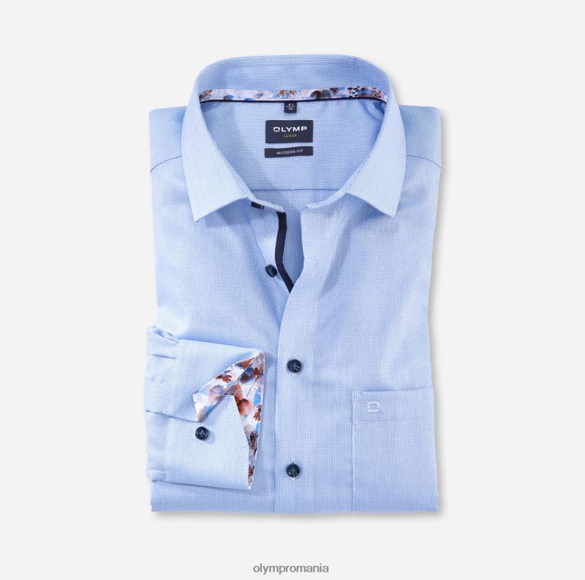luxor modern fit, camasa business, maneca lunga extra lunga, global kent, bleu OLYMP îmbrăcăminte 4Z8LB61430