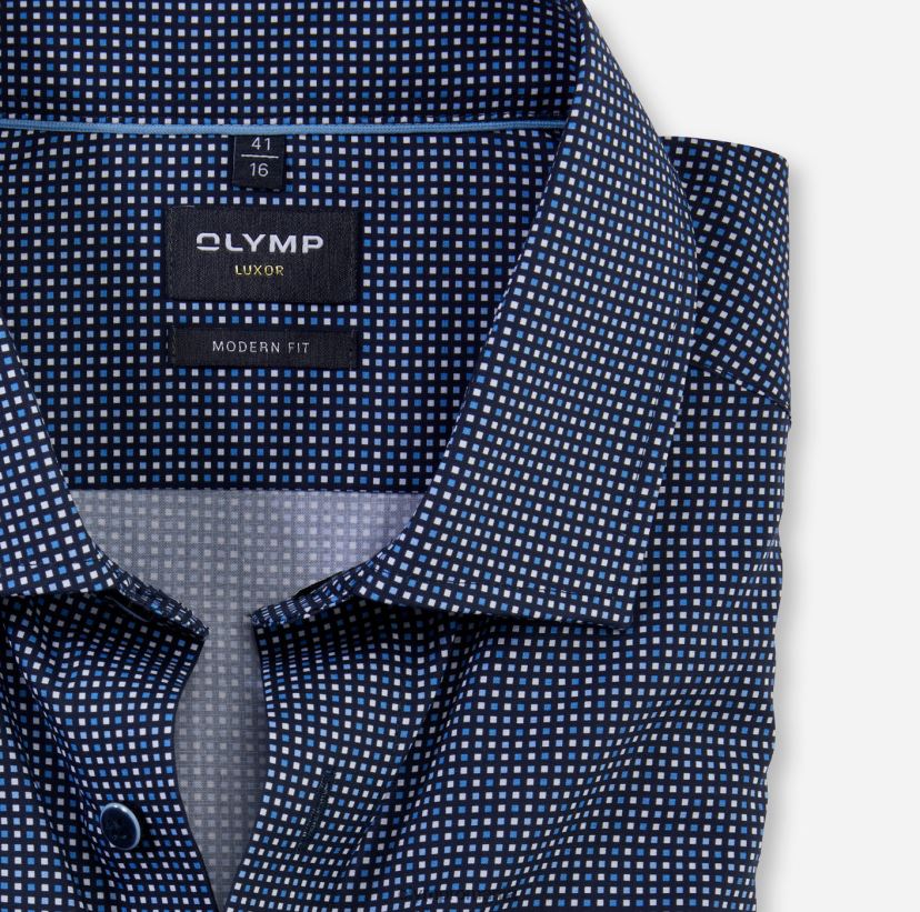luxor modern fit, camasa business, maneca lunga extra lunga, global kent, marine OLYMP îmbrăcăminte 4Z8LB61418