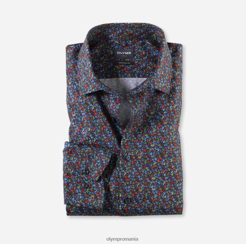 luxor modern fit, camasa business, maneca lunga extra lunga, global kent, rosu OLYMP îmbrăcăminte 4Z8LB61434