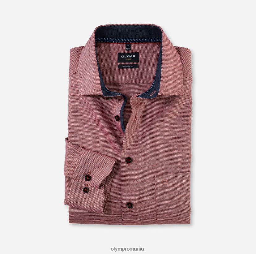 luxor modern fit, camasa business, maneca lunga extra lunga, global kent, rosu OLYMP îmbrăcăminte 4Z8LB61437