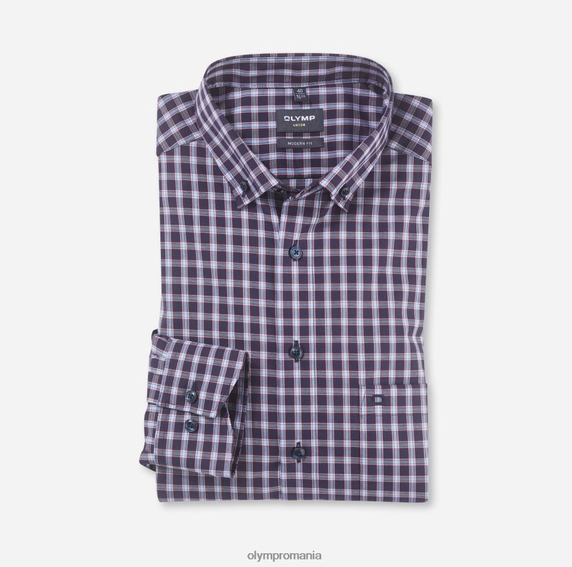 luxor modern fit, camasa business, nasturi, rosu OLYMP îmbrăcăminte 4Z8LB61254