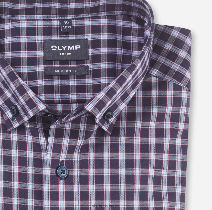 luxor modern fit, camasa business, nasturi, rosu OLYMP îmbrăcăminte 4Z8LB61254
