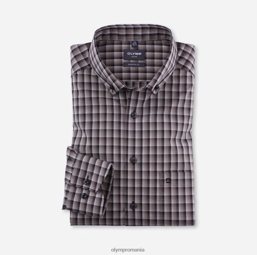 luxor modern fit, camasa business, nasturi, taupe OLYMP îmbrăcăminte 4Z8LB61063