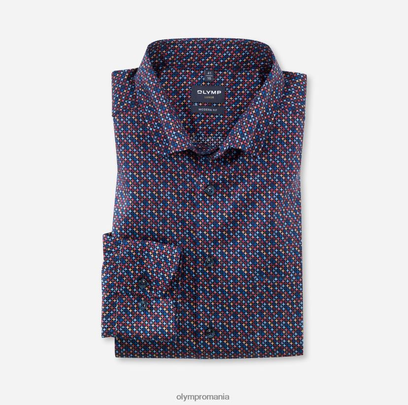 luxor modern fit, camasa business, sub nasturi, rosu OLYMP îmbrăcăminte 4Z8LB61355
