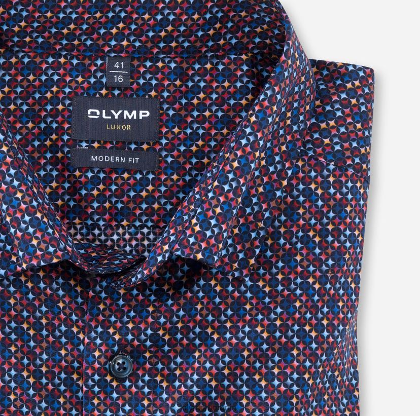 luxor modern fit, camasa business, sub nasturi, rosu OLYMP îmbrăcăminte 4Z8LB61355