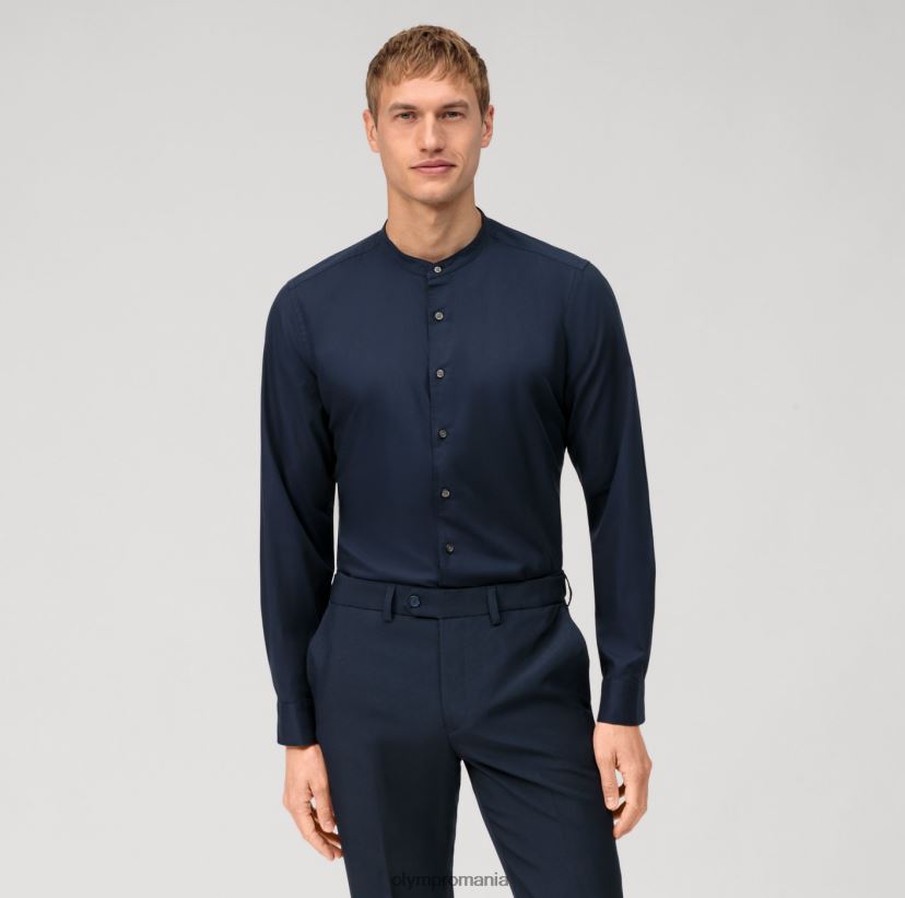 Nivelul cinci, corp spălat, cămașă business, guler ridicat, marin OLYMP îmbrăcăminte 4Z8LB6458