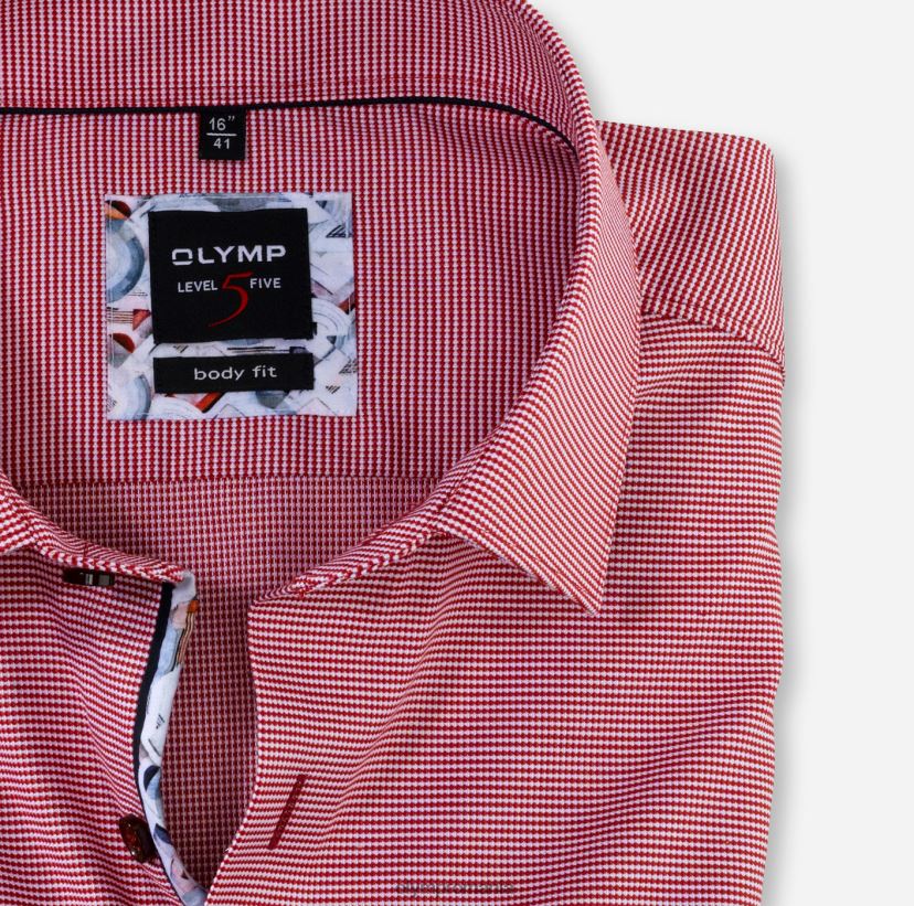 corp de nivel cinci, cămașă business, New York Kent, roșu cărămidă OLYMP îmbrăcăminte 4Z8LB6827