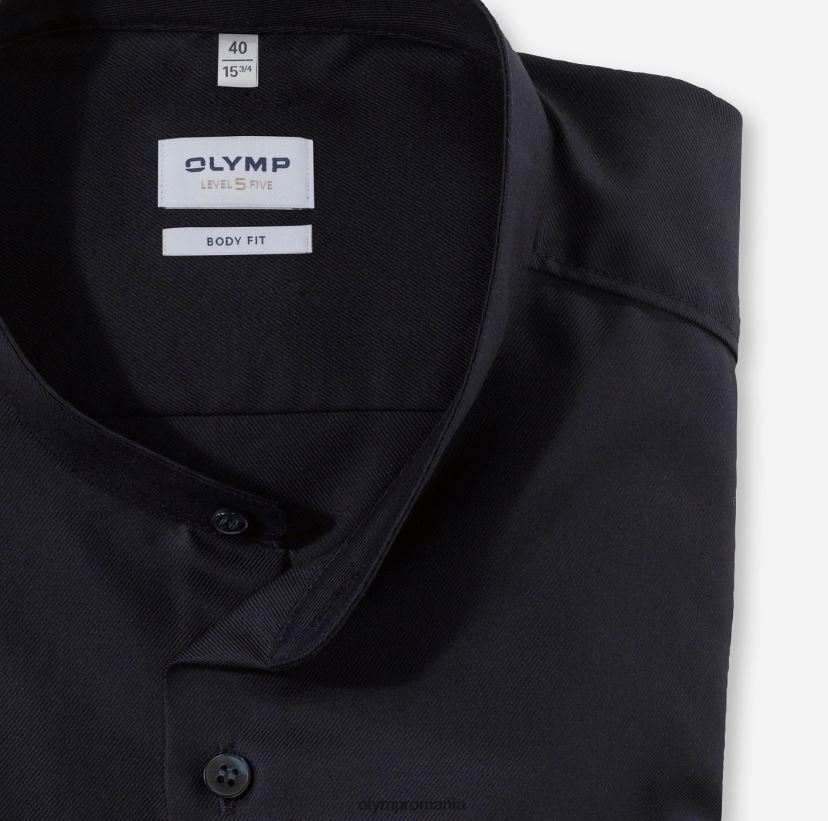 corp de nivel cinci, cămașă business, guler ridicat, albastru miezul nopții OLYMP îmbrăcăminte 4Z8LB6402