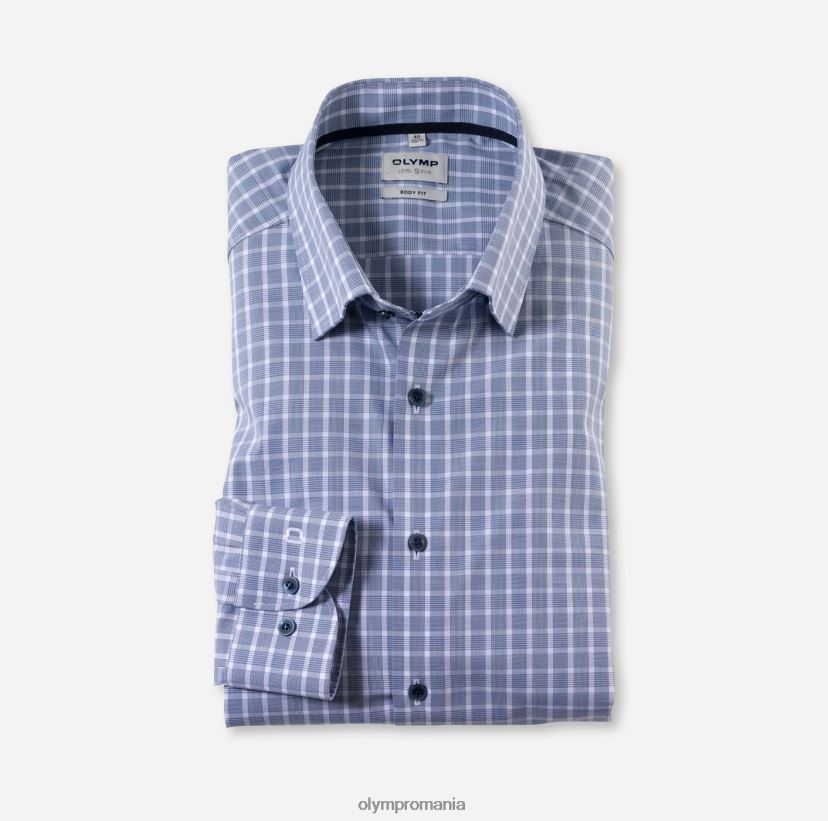 corp de nivel cinci, cămașă business, mânecă lungă extra lungă, sub nasturi, albastru fum OLYMP îmbrăcăminte 4Z8LB6885