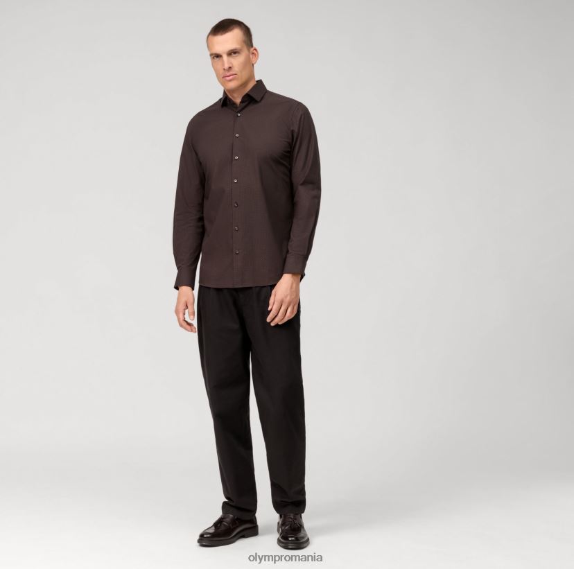 nivel cinci 24/7 body fit, cămașă business, kent modern, maro roșcat OLYMP îmbrăcăminte 4Z8LB6540