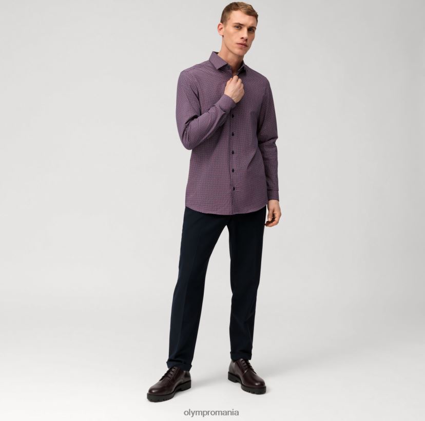 nivel cinci 24/7 body fit, cămașă business, kent modern, roșu OLYMP îmbrăcăminte 4Z8LB6492