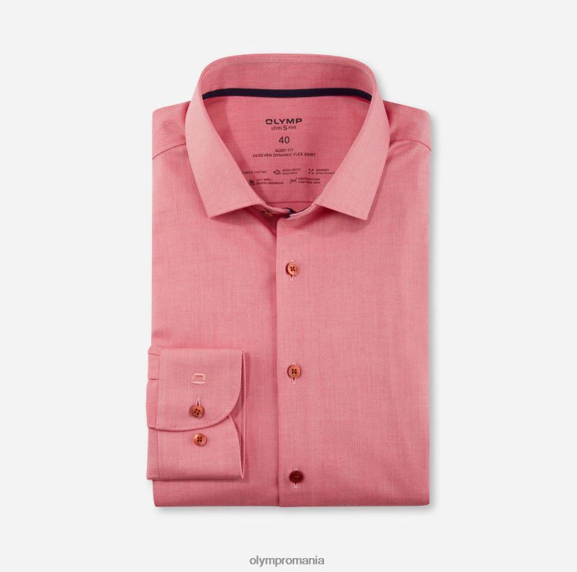 nivel cinci 24/7 body fit, cămașă business, kent modern, roșu OLYMP îmbrăcăminte 4Z8LB6563