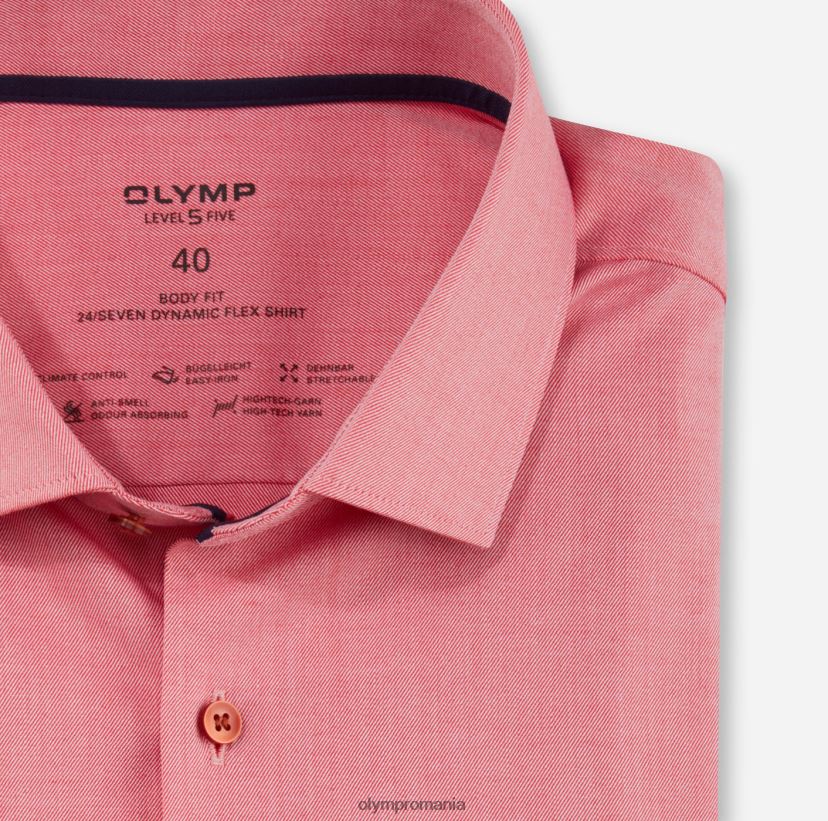 nivel cinci 24/7 body fit, cămașă business, kent modern, roșu OLYMP îmbrăcăminte 4Z8LB6563