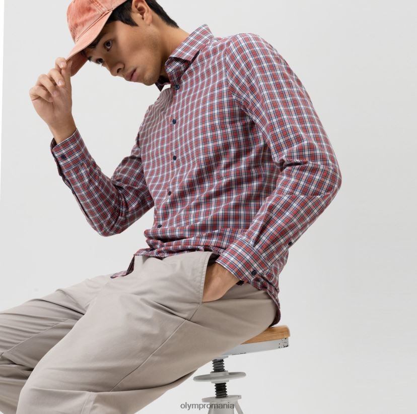 nivel cinci 24/7 body fit, cămașă business, kent modern, roșu OLYMP îmbrăcăminte 4Z8LB6648