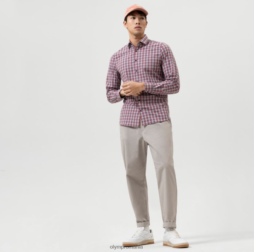 nivel cinci 24/7 body fit, cămașă business, kent modern, roșu OLYMP îmbrăcăminte 4Z8LB6648